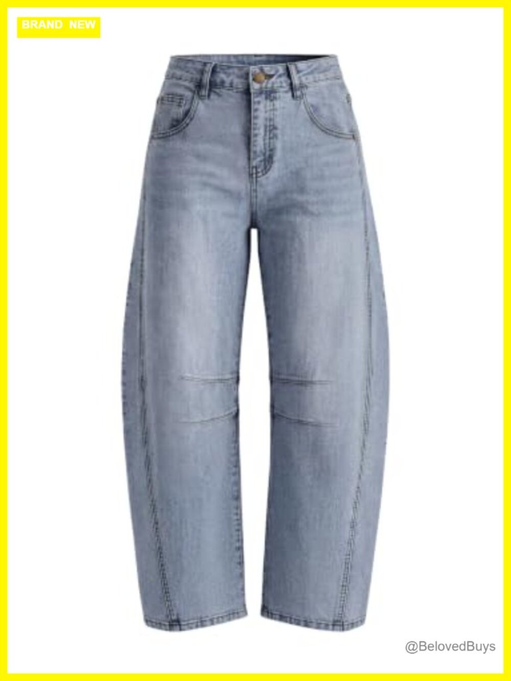 High Waisted Barrel Baggy Jeans Wide Leg Stretchy Denim Pants